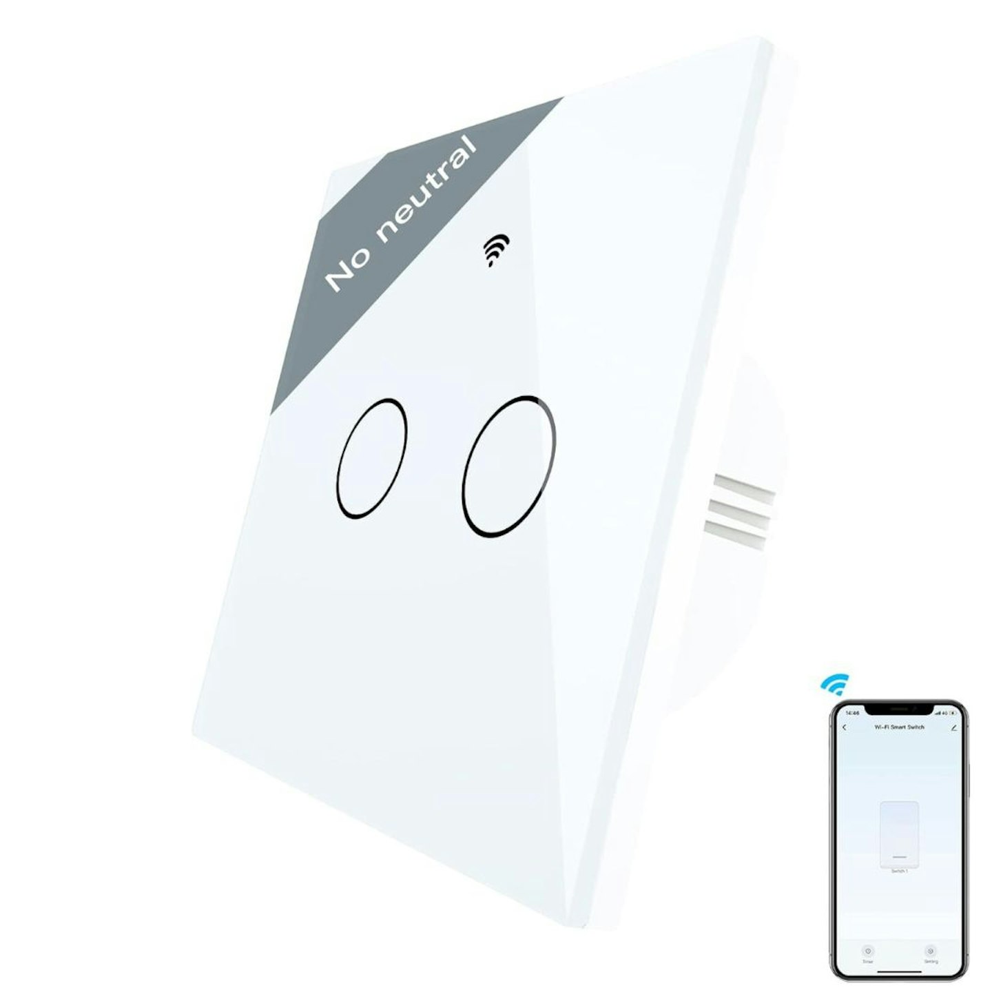  MoesGo No Neutral Wire WiFi Smart Touch Wall Light Switch