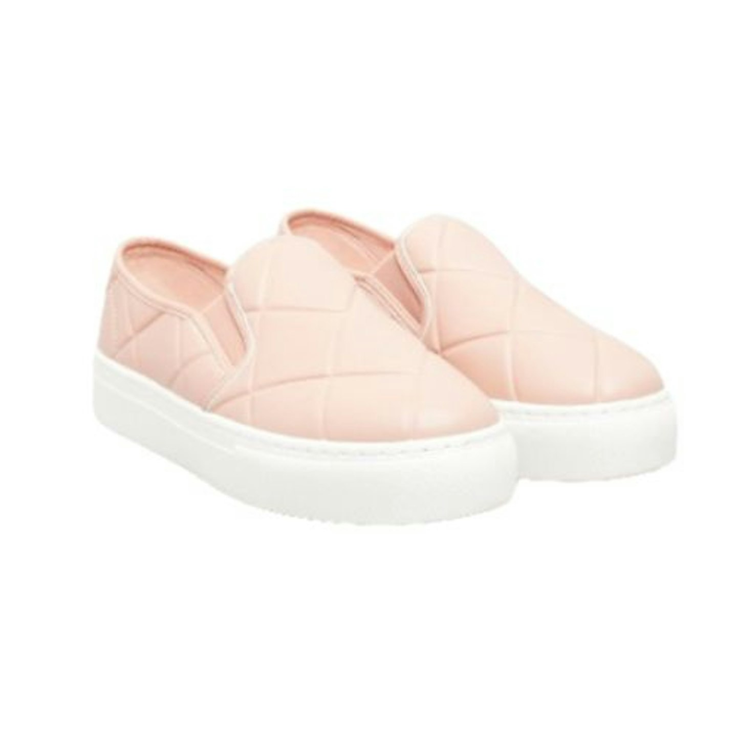 Pink Quilted Slip-On Trainers