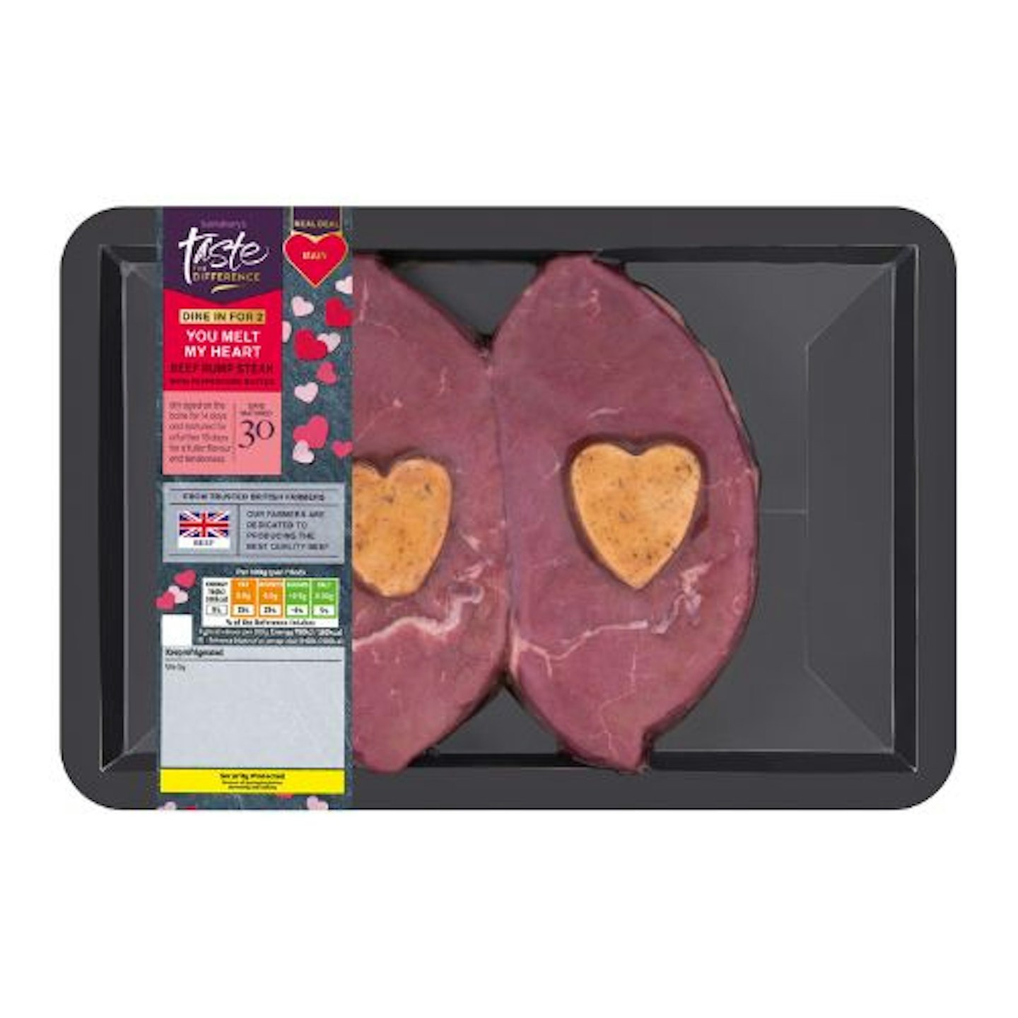 Sainsbury's 30 Day Matured Dry Aged British Rump Steak with Peppercorn Butter, Taste the Difference 390g