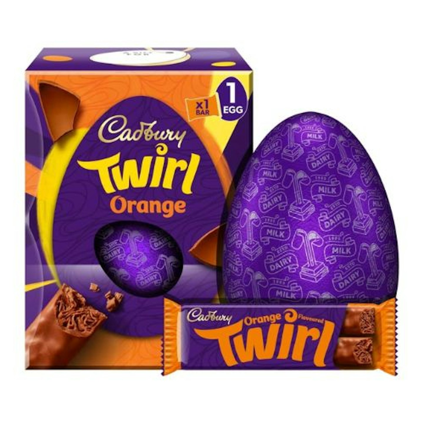 Cadbury Twirl Orange Large Easter Egg, 198 g