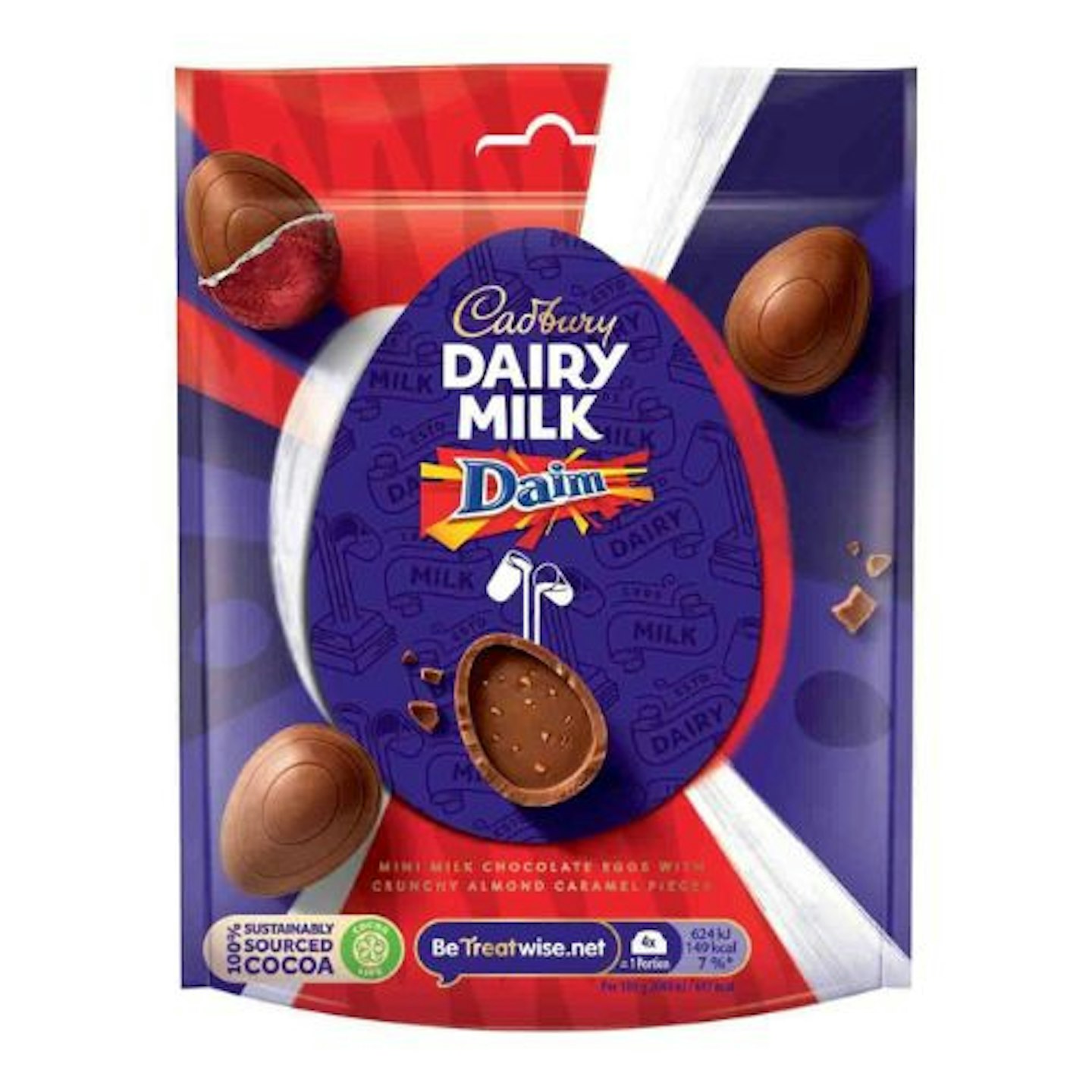 DAIRY MILK MINI DAIM CHOCOLATE EGGS BAG 77G