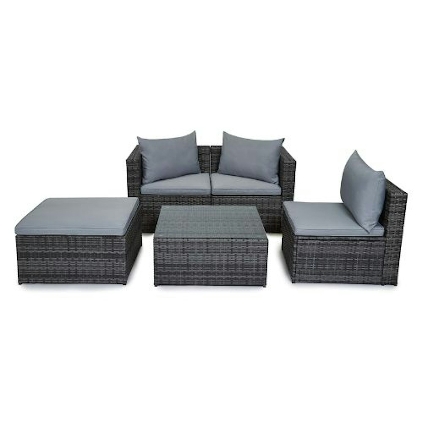 EVRE Outdoor Rattan Garden Furniture Set Grey Malaga Conservatory Patio Sofa coffee table