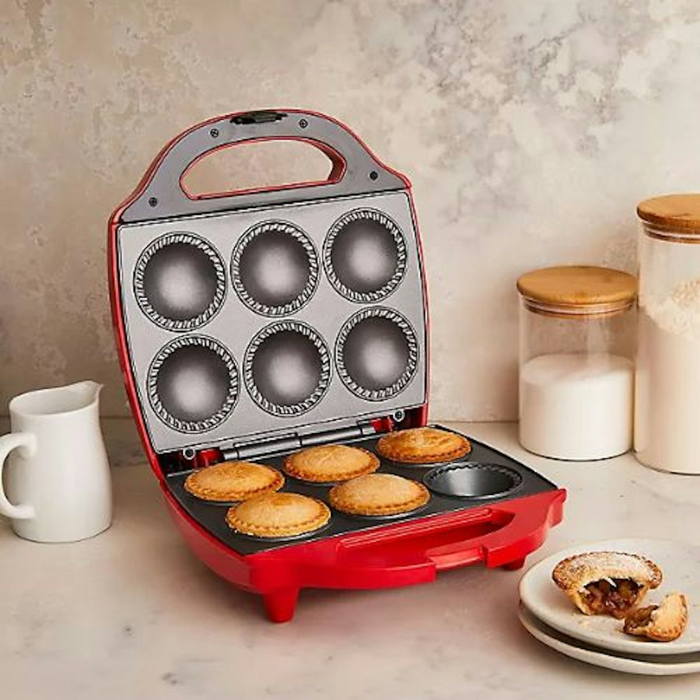 Lakeland Six-Hole Pie Maker in Red