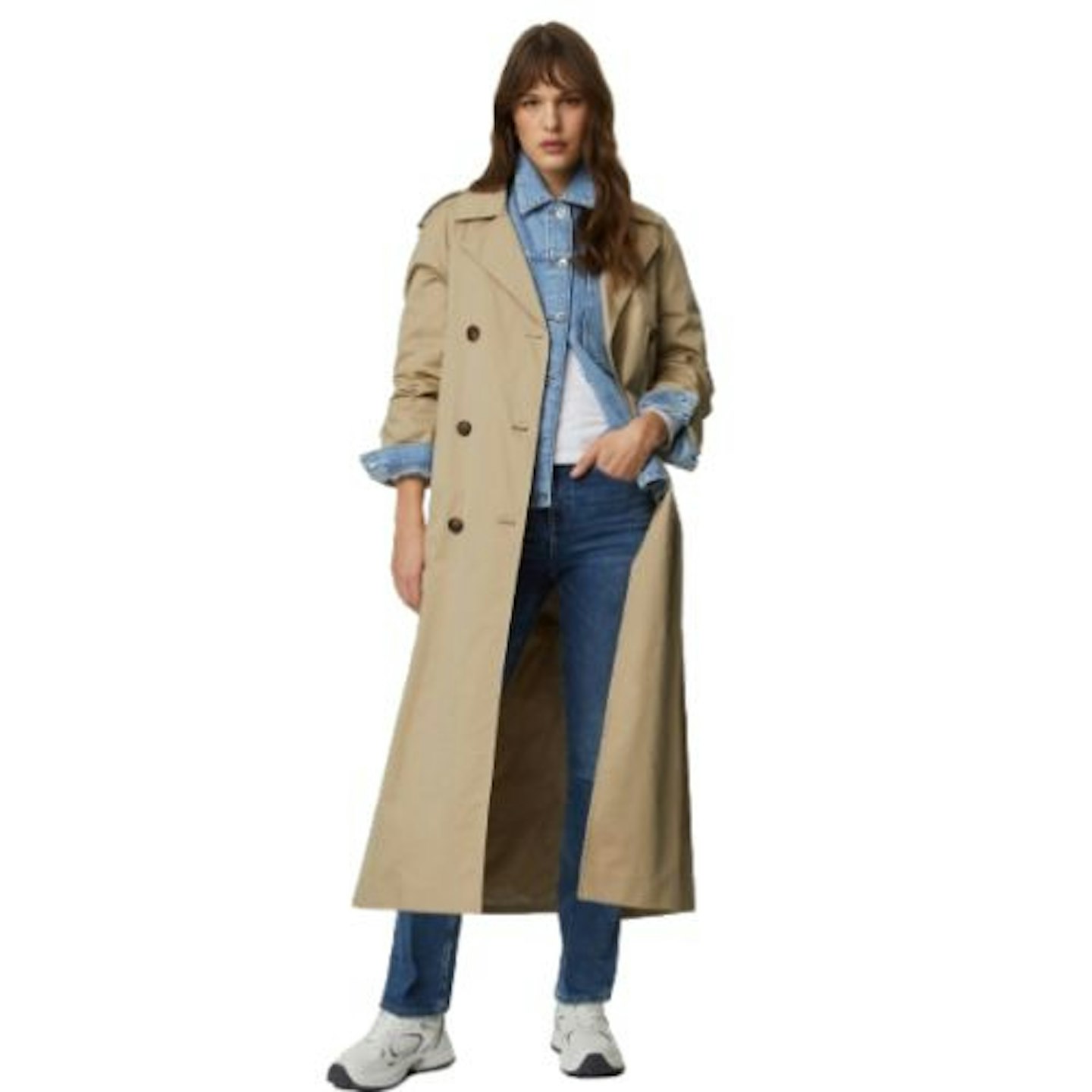 M&S Cotton Rich Longline Trench Coat