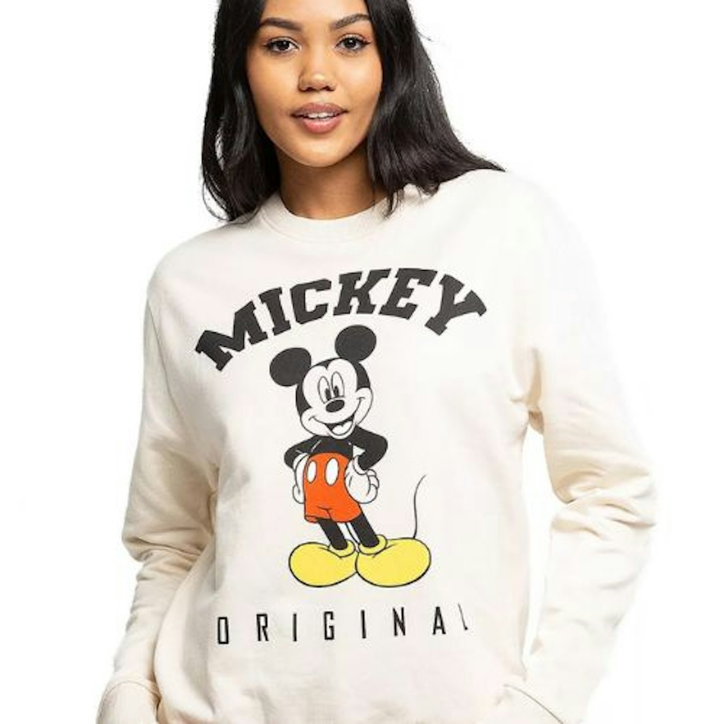 Mickey Mouse Hello Ladies Crew Sweatshirt