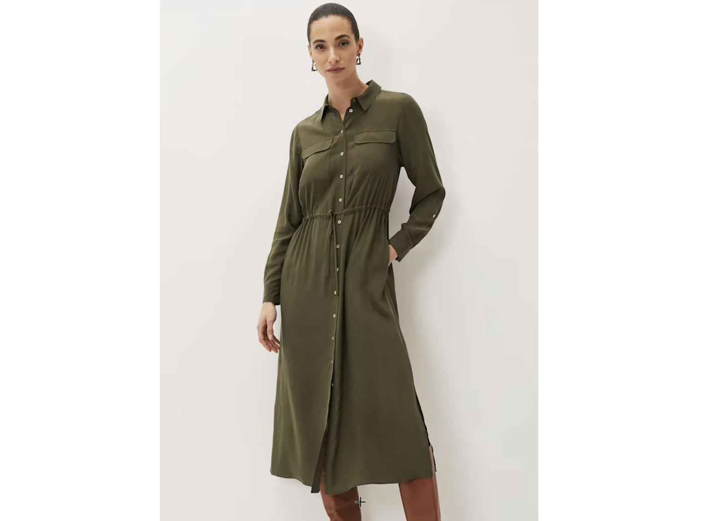 Phase Eight Tana Khaki Midi Dress