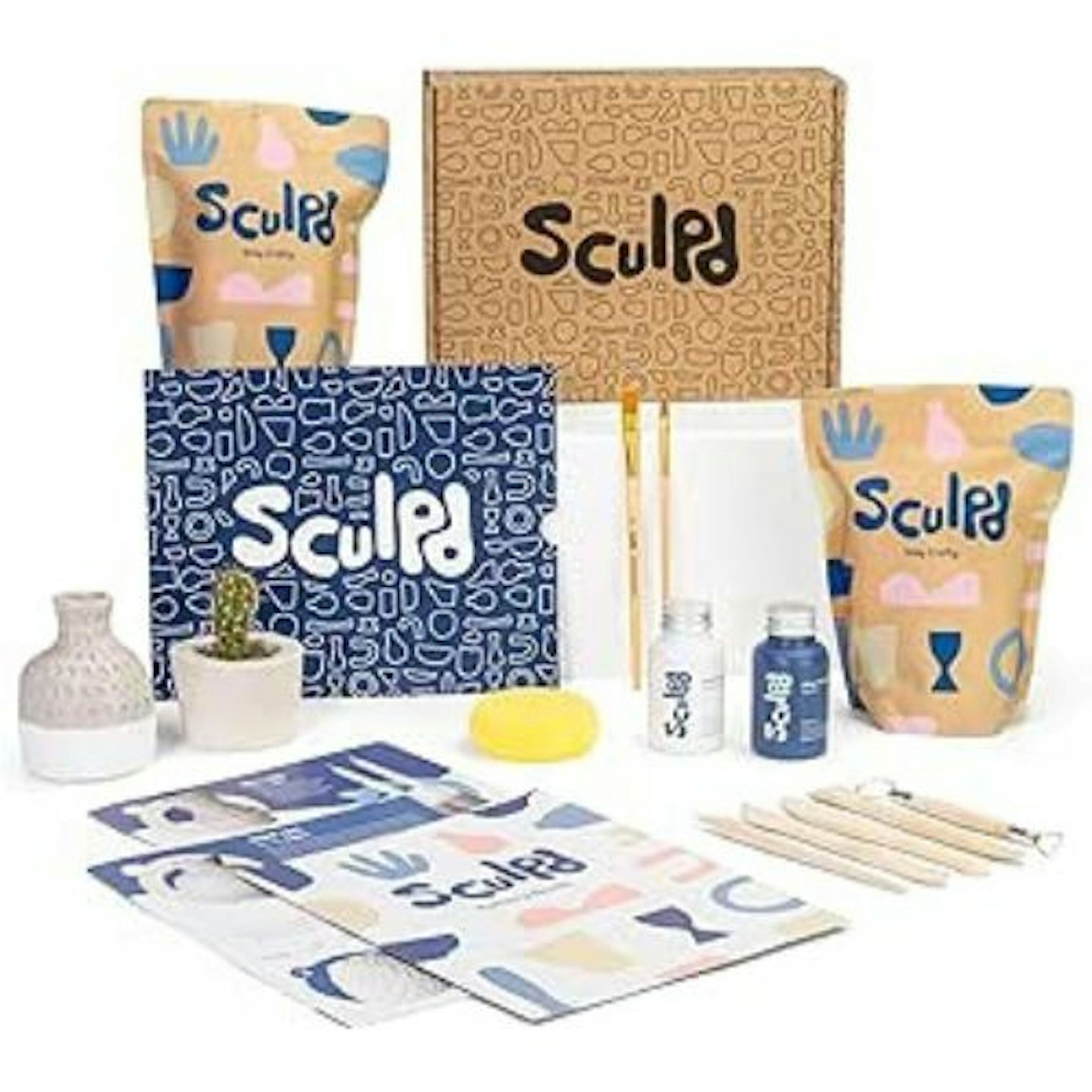 Sculpd Pottery Kit, Air-Dry Clay Starter Kit for Beginners