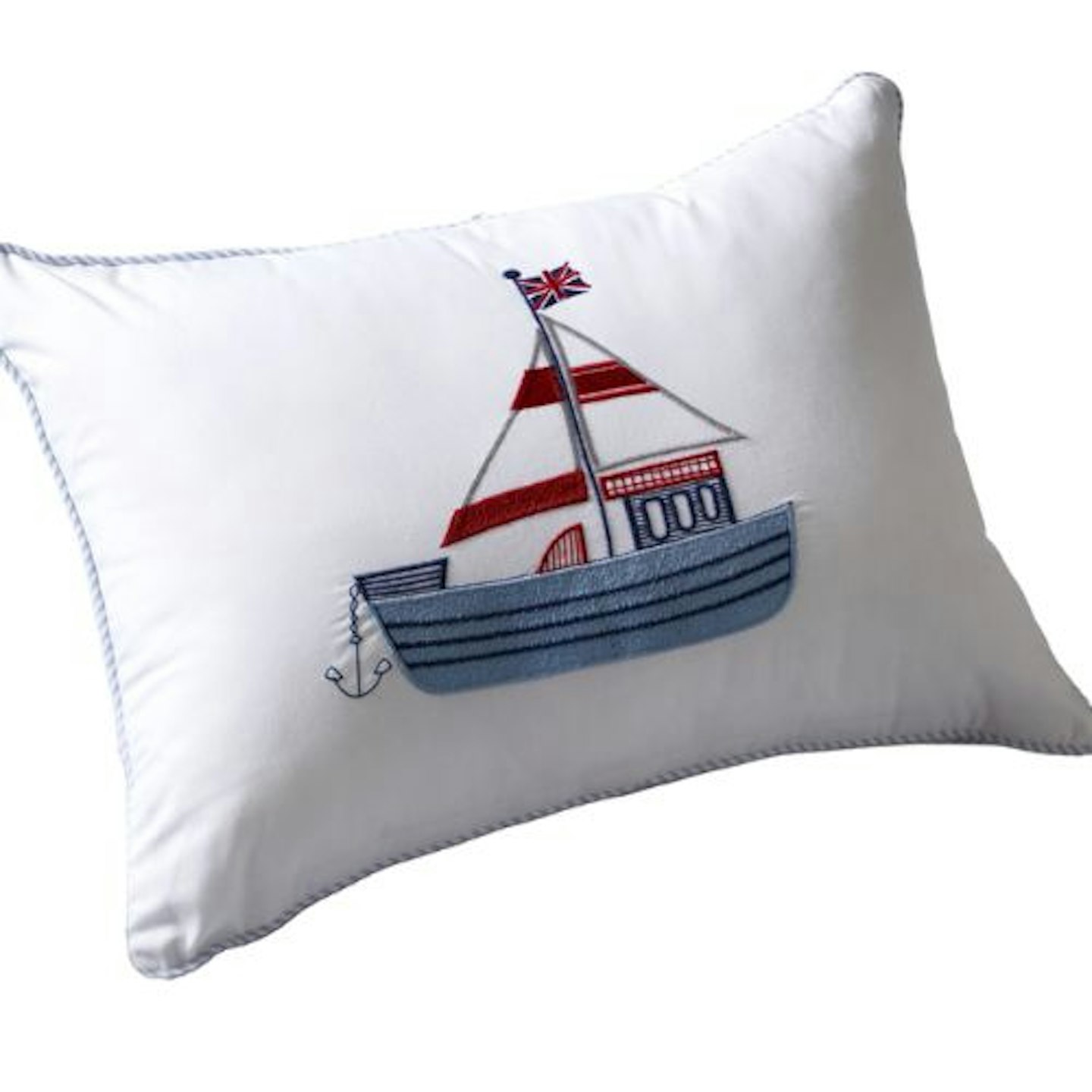 The White Company Embroidered Boat Cushion