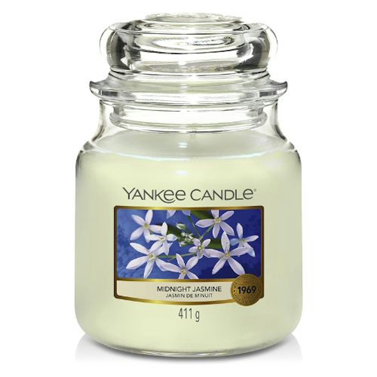 Yankee Candle Scented Candle | Midnight Jasmine Medium Jar Candle| Burn Time: Up to 75 Hours 