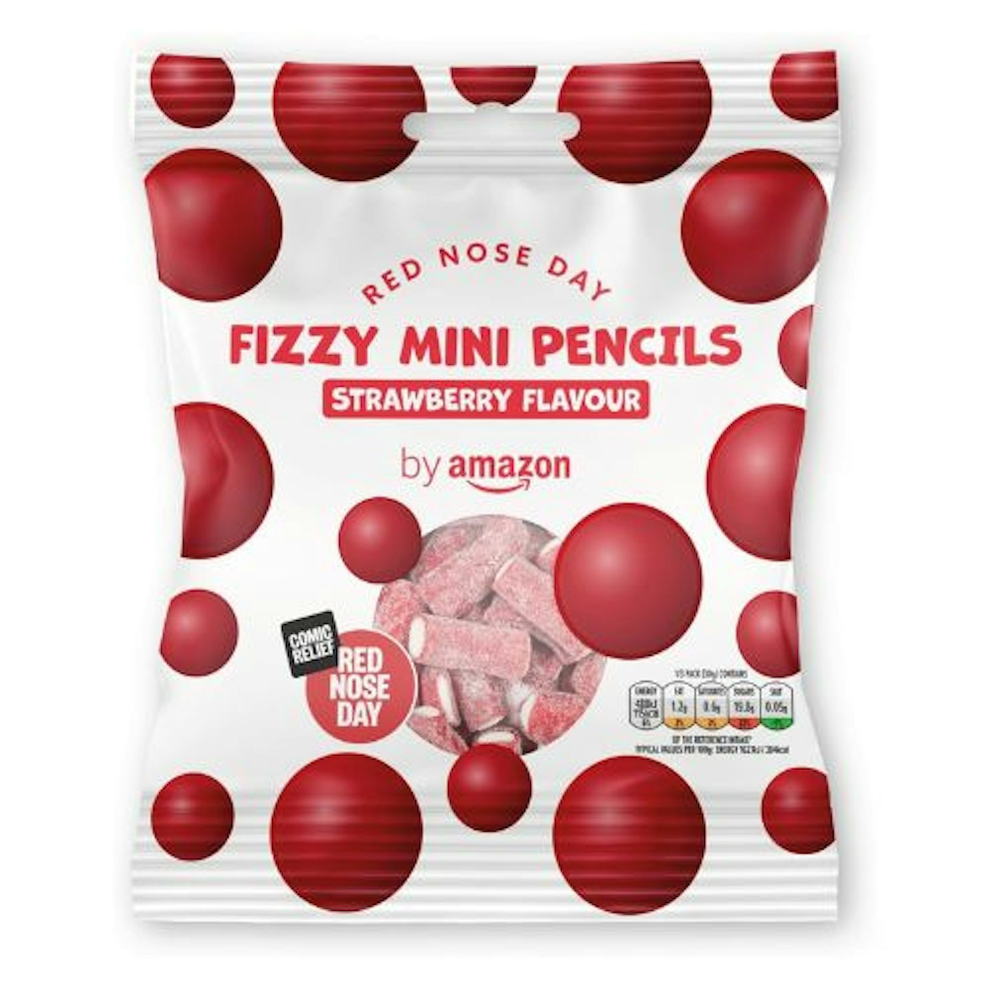 by Amazon Red Nose Day Fizzy Mini Pencils, 90g – on behalf of Comic Relief