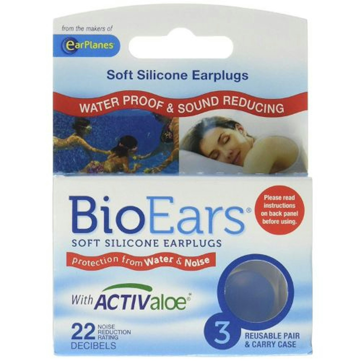 BioEars Soft Silicone Earplugs with Activ Aloe