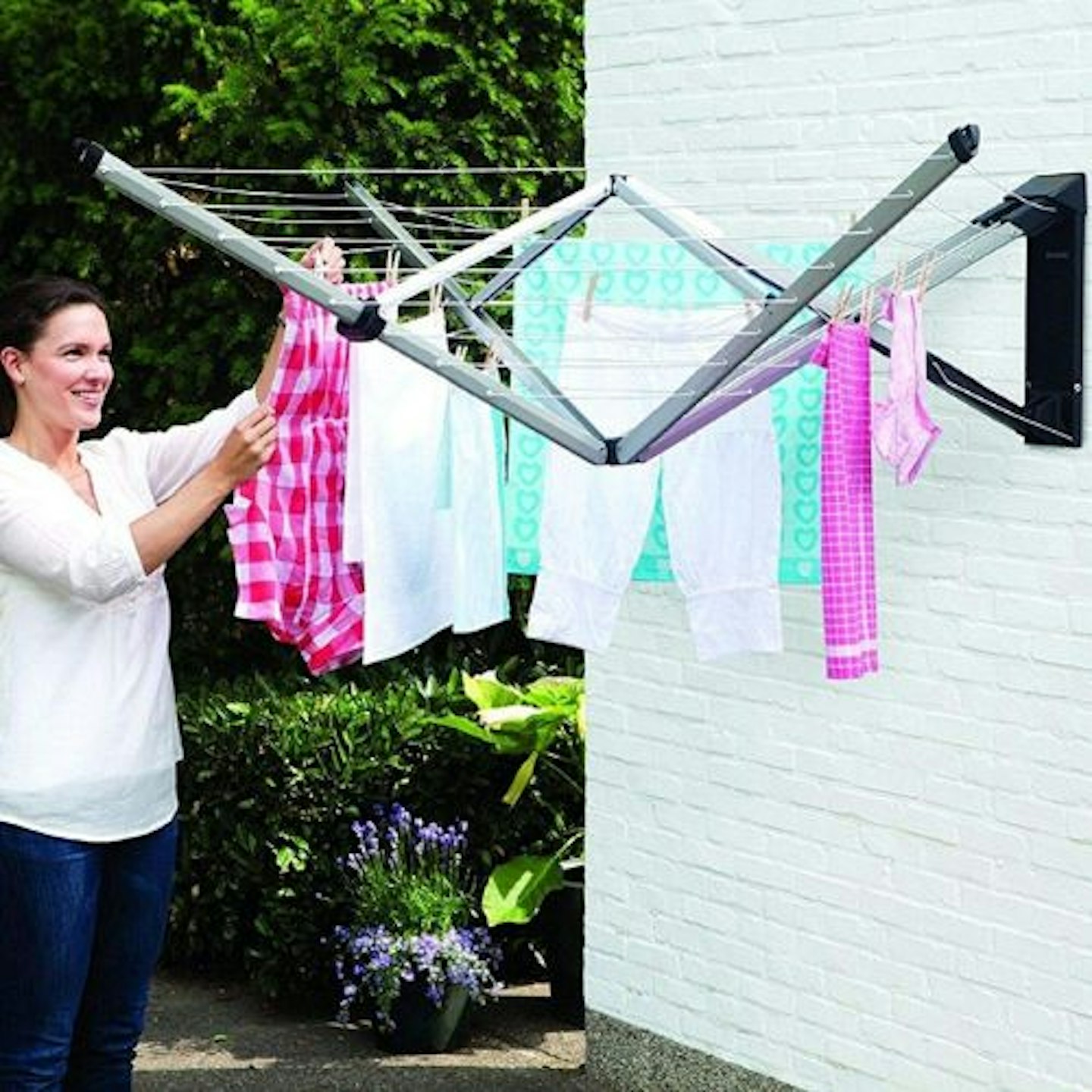 Brabantia WallFix Retractable Washing Line with Protective Fabric Cover