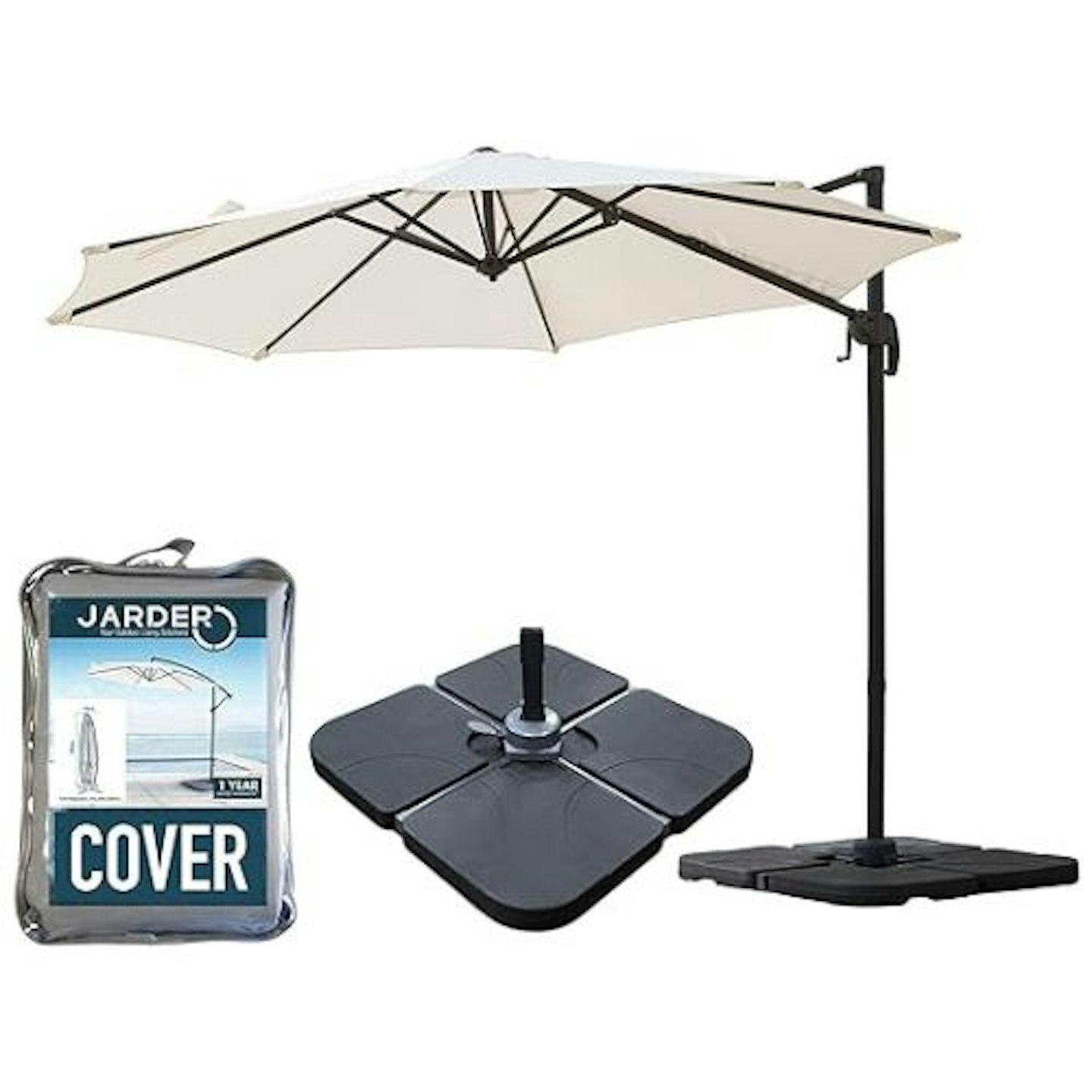 Jarder Milan 3M Parasol Set with Base + Cover