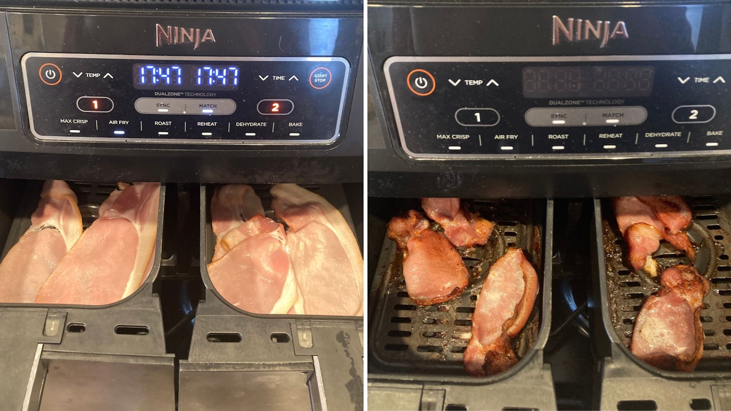Cooking bacon in the Ninja Foodi Dual Zone AF300UK Air Fryer