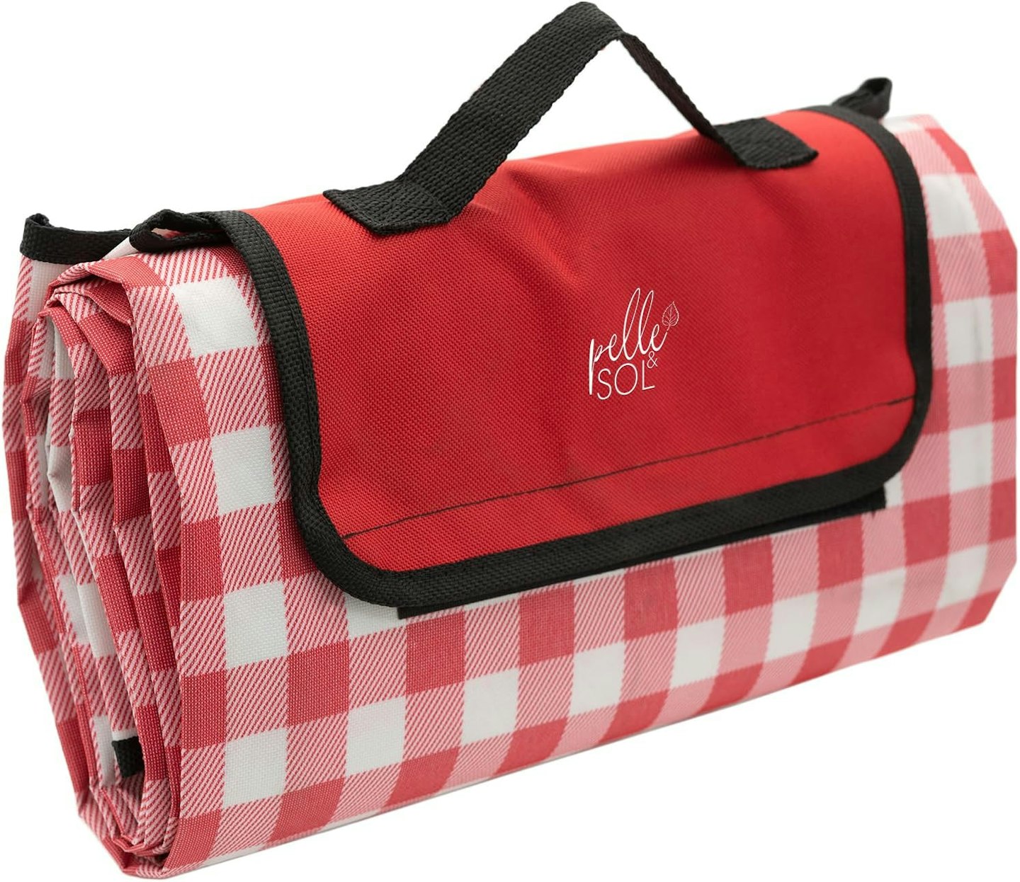 Red and white checkered picnic blanket