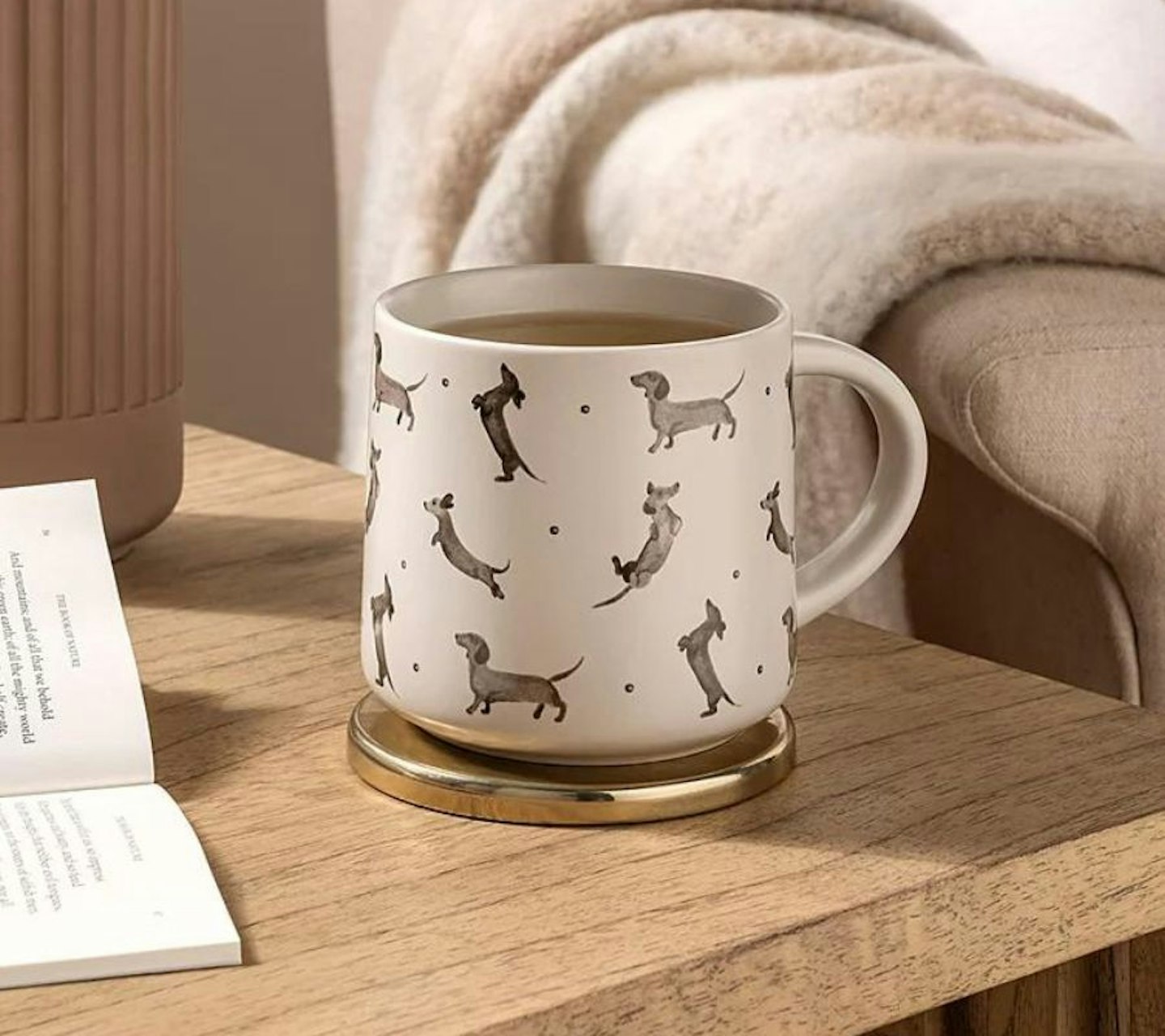 Stacey Solomon Grey Peanut Dachshund Mug, sausage dog gift idea