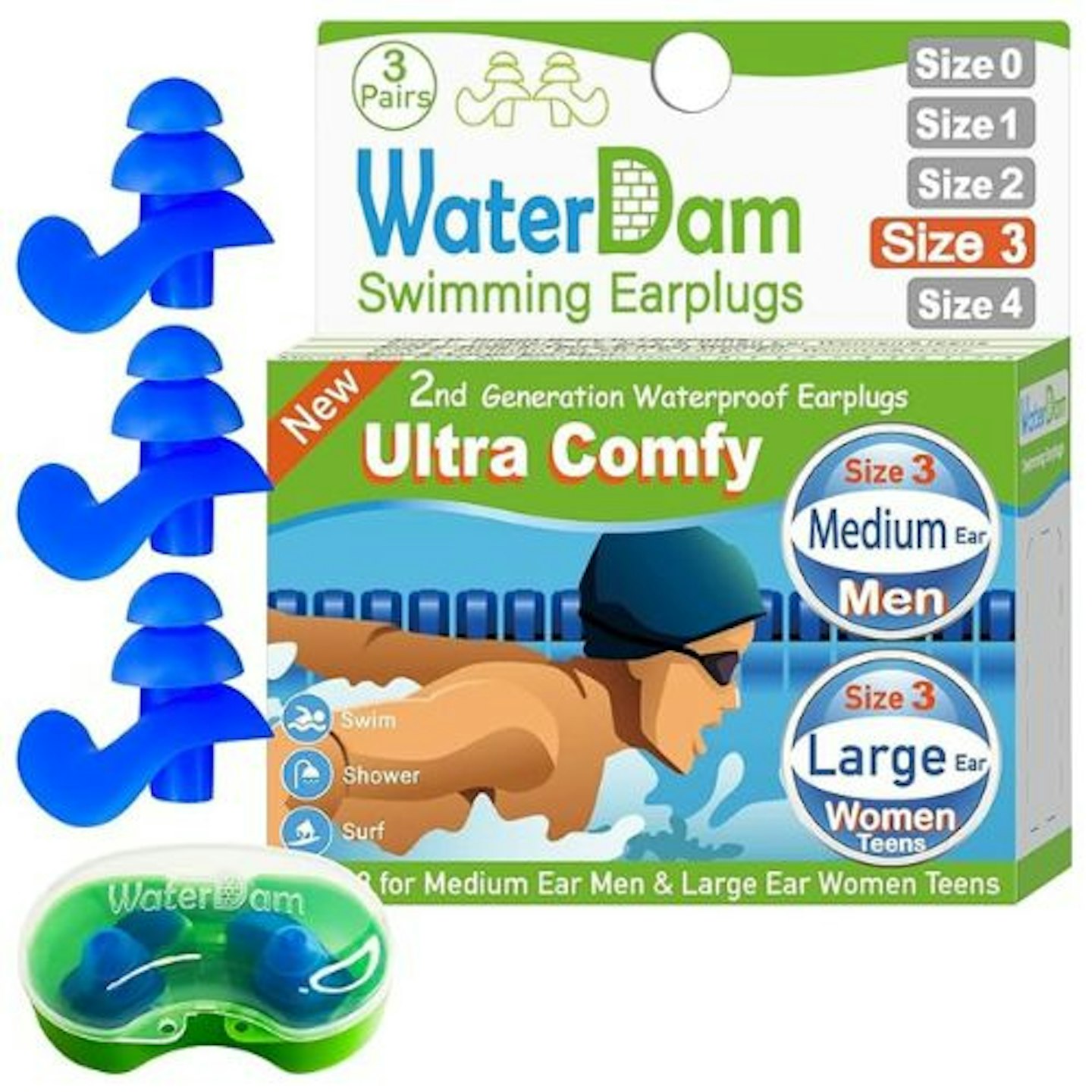 WaterDam Swimming Ear Plugs