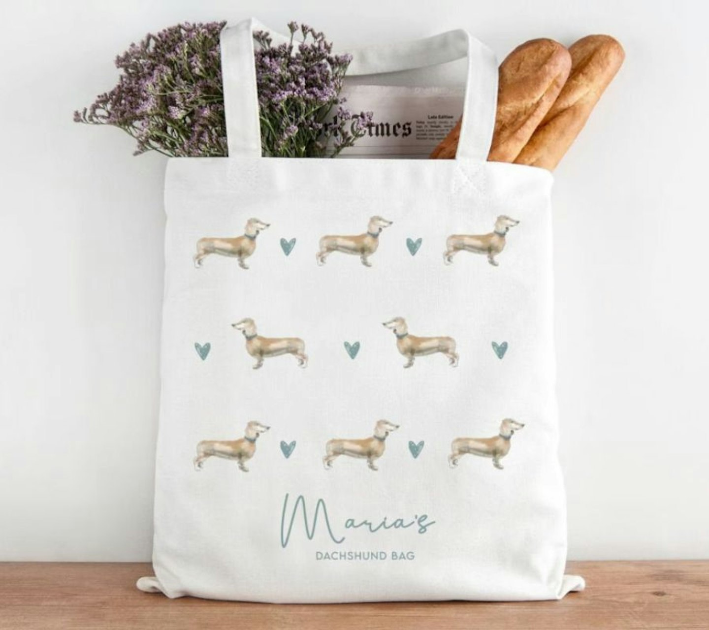 amylucydesigns Personalised Dachshund Tote Bag