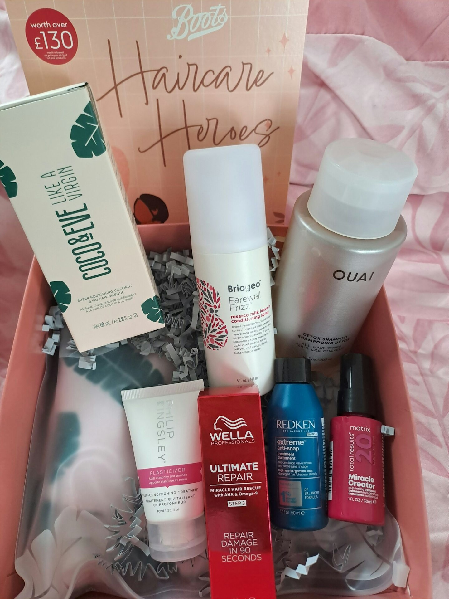 Boots Premium Salon Haircare Heroes Box with products
