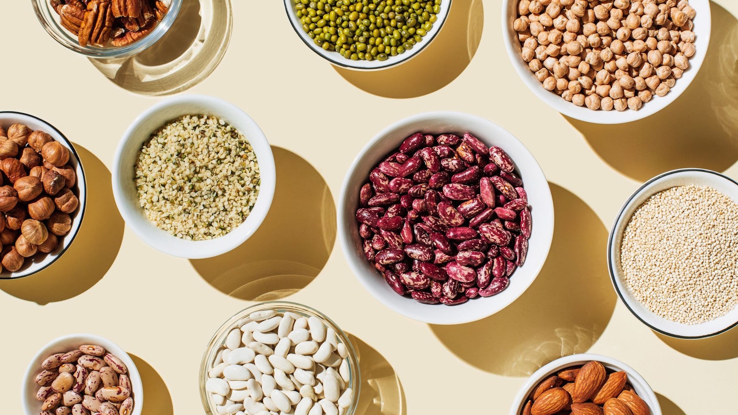 A display of pulses, legumes and beans