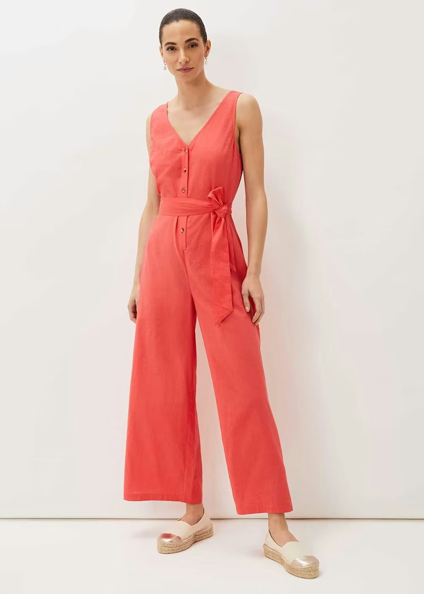 coral jumpsuit inspired by sophie raworth outfits