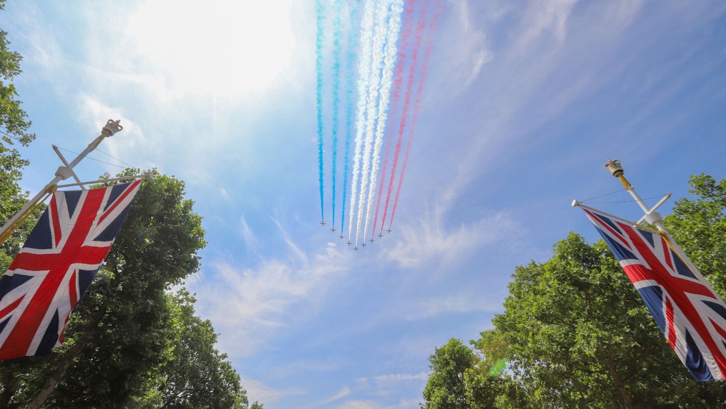 Trooping the Colour Red Arrows flypast