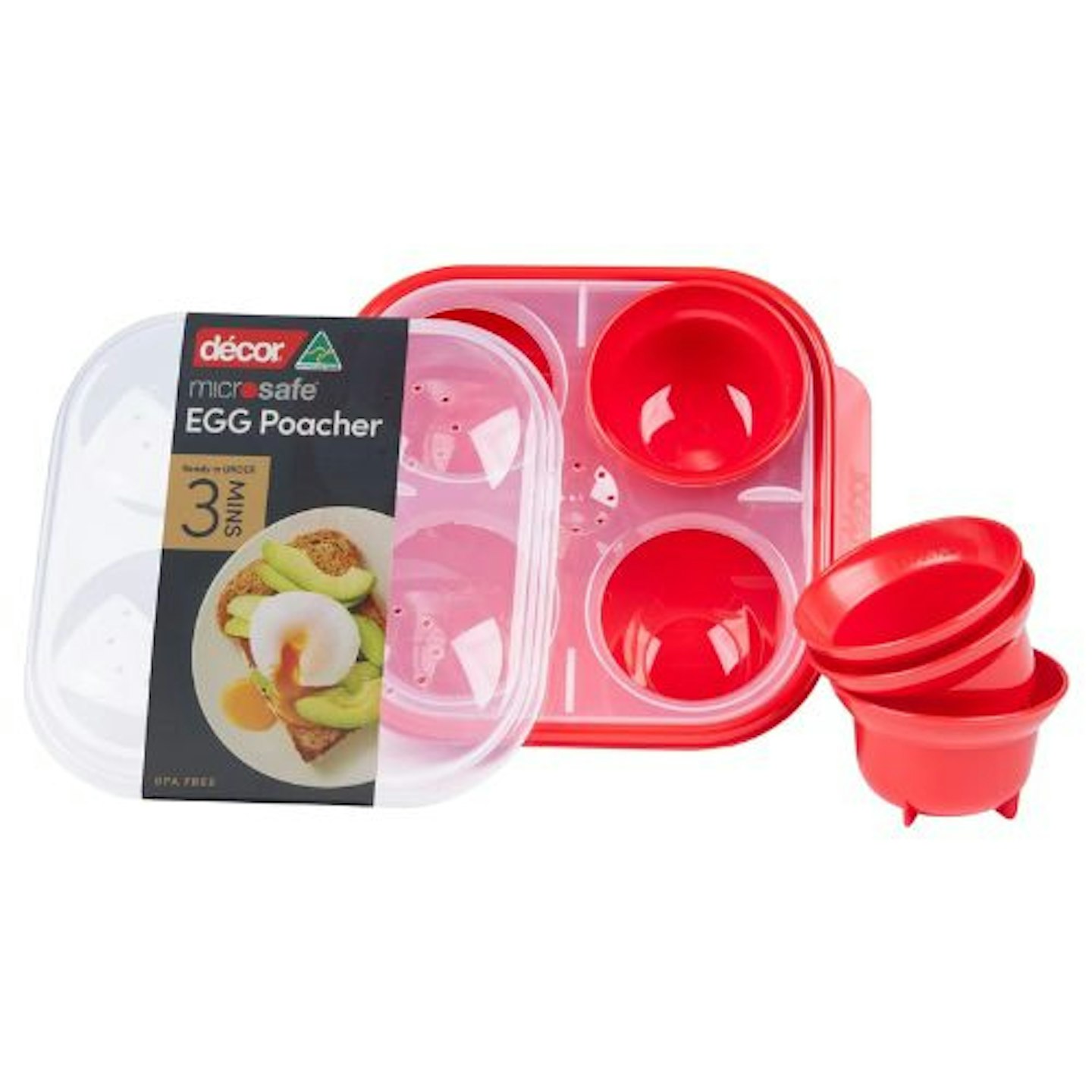  Décor Microwave Egg Poacher Cups for 4