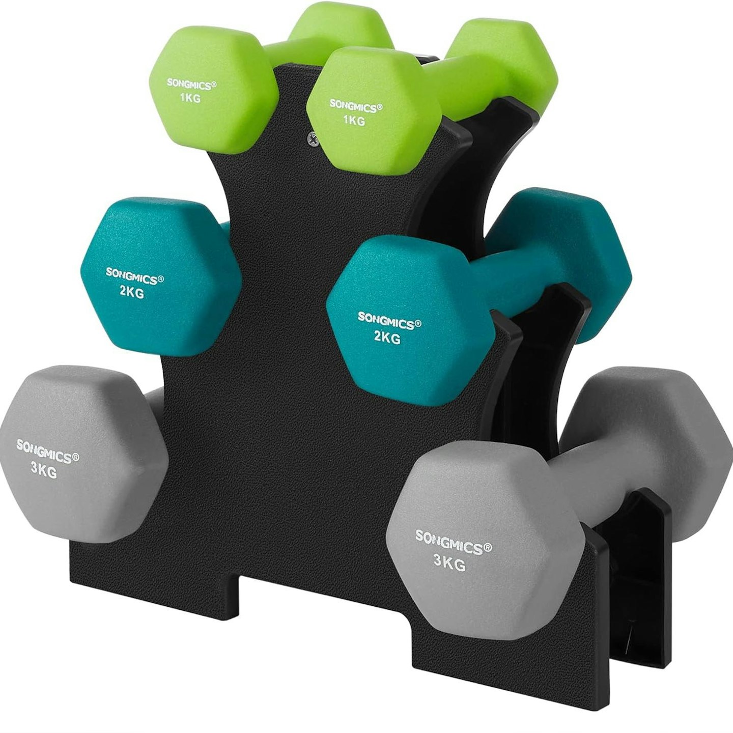 Set of 3 pairs of dumbbells 