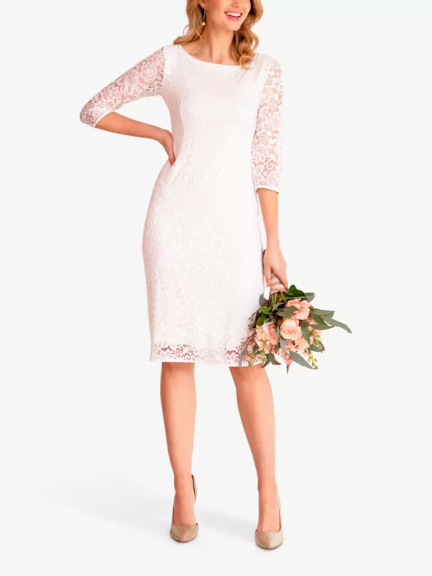 Alie Street Macie Floral Lace Shift Wedding Dress