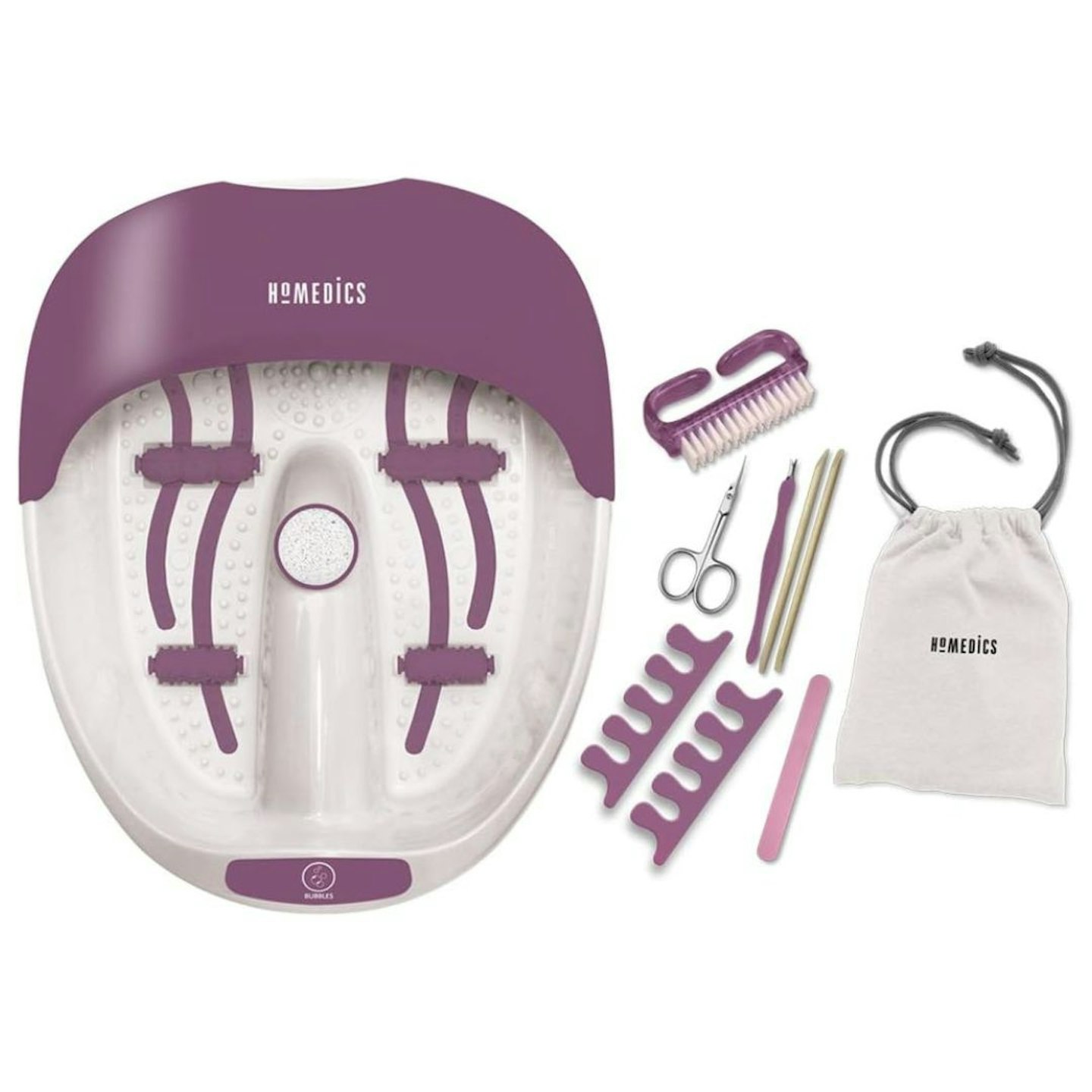 HoMedics Luxury Foot Spa & Nail Kit in Purple