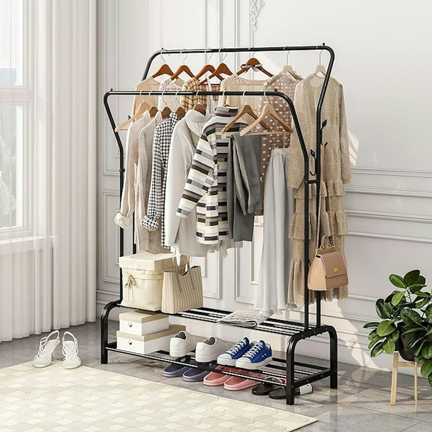 JURMERRY Double Clothes Rail