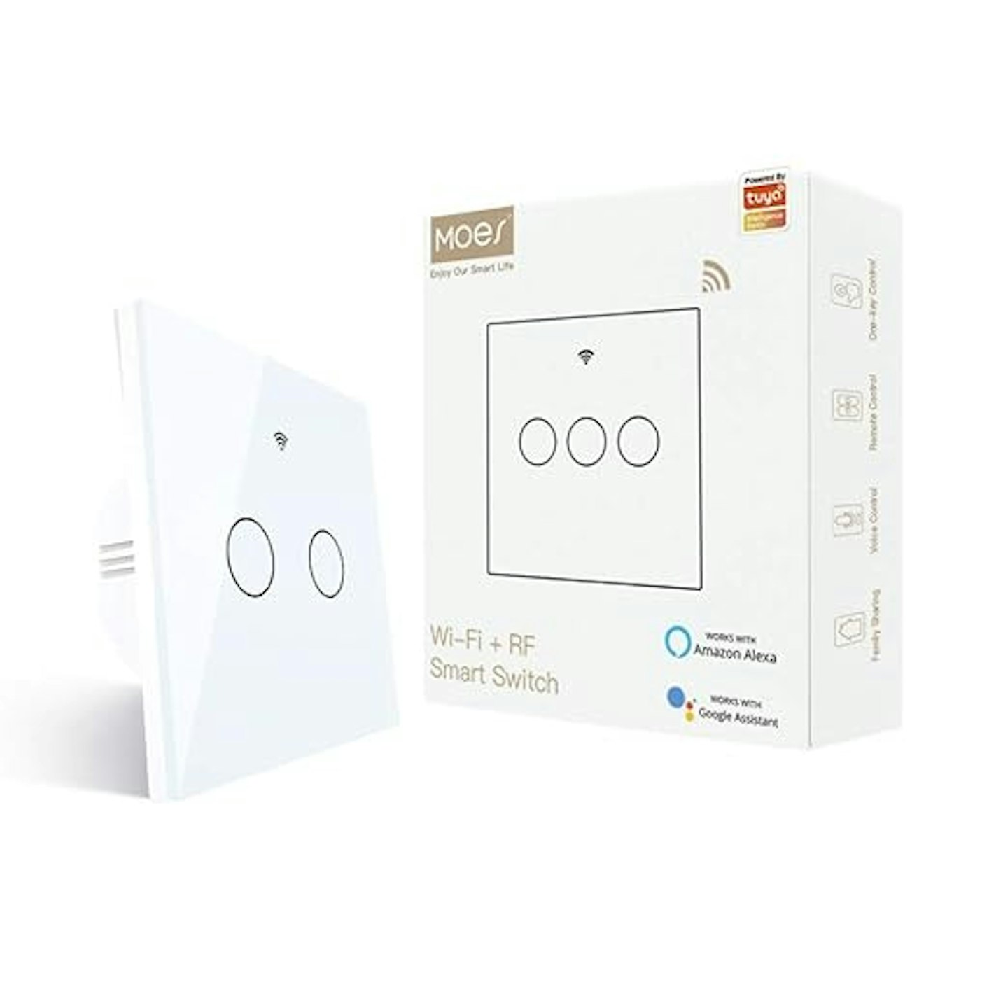 MoesGo No Neutral Wire WiFi Smart Touch Wall Light Switch