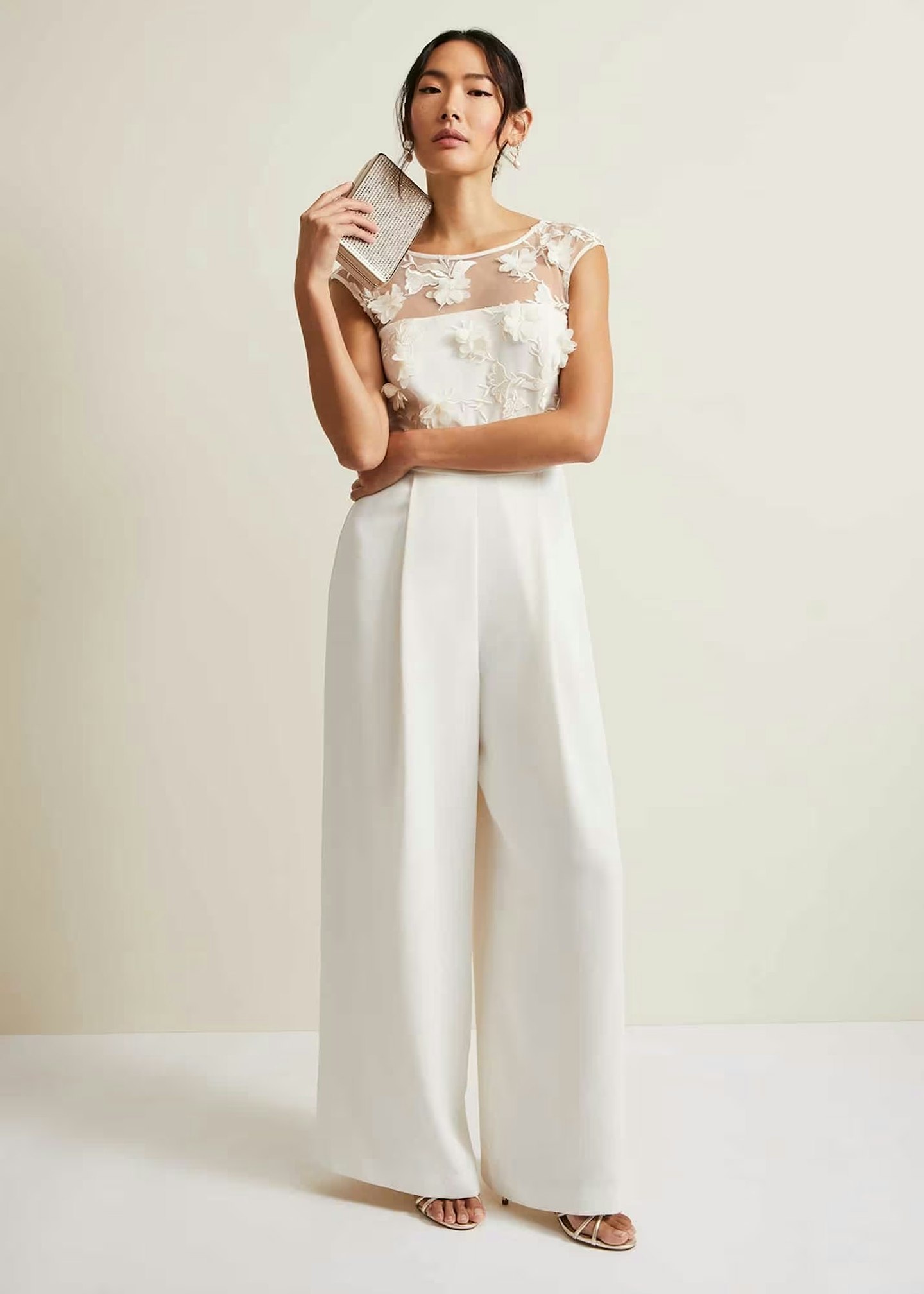 Phase Eight Cherie Bridal Floral Textured Jumpsuit