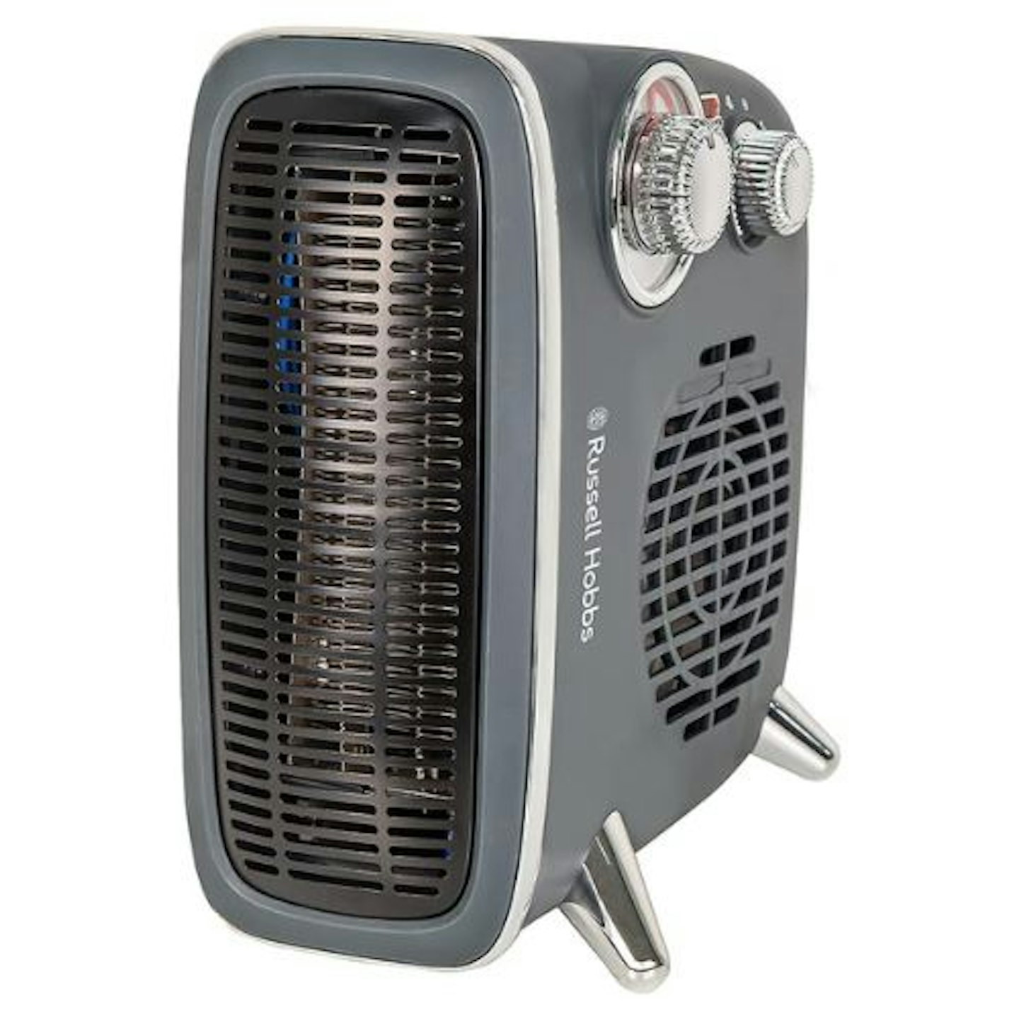 Russell Hobbs 1800W/1.8KW Electric Heater, Retro Horizontal/Vertical Fan Heater in Grey with Adjustable Thermostat, 2 Heat Settings, 20m² Room Size, Dial...