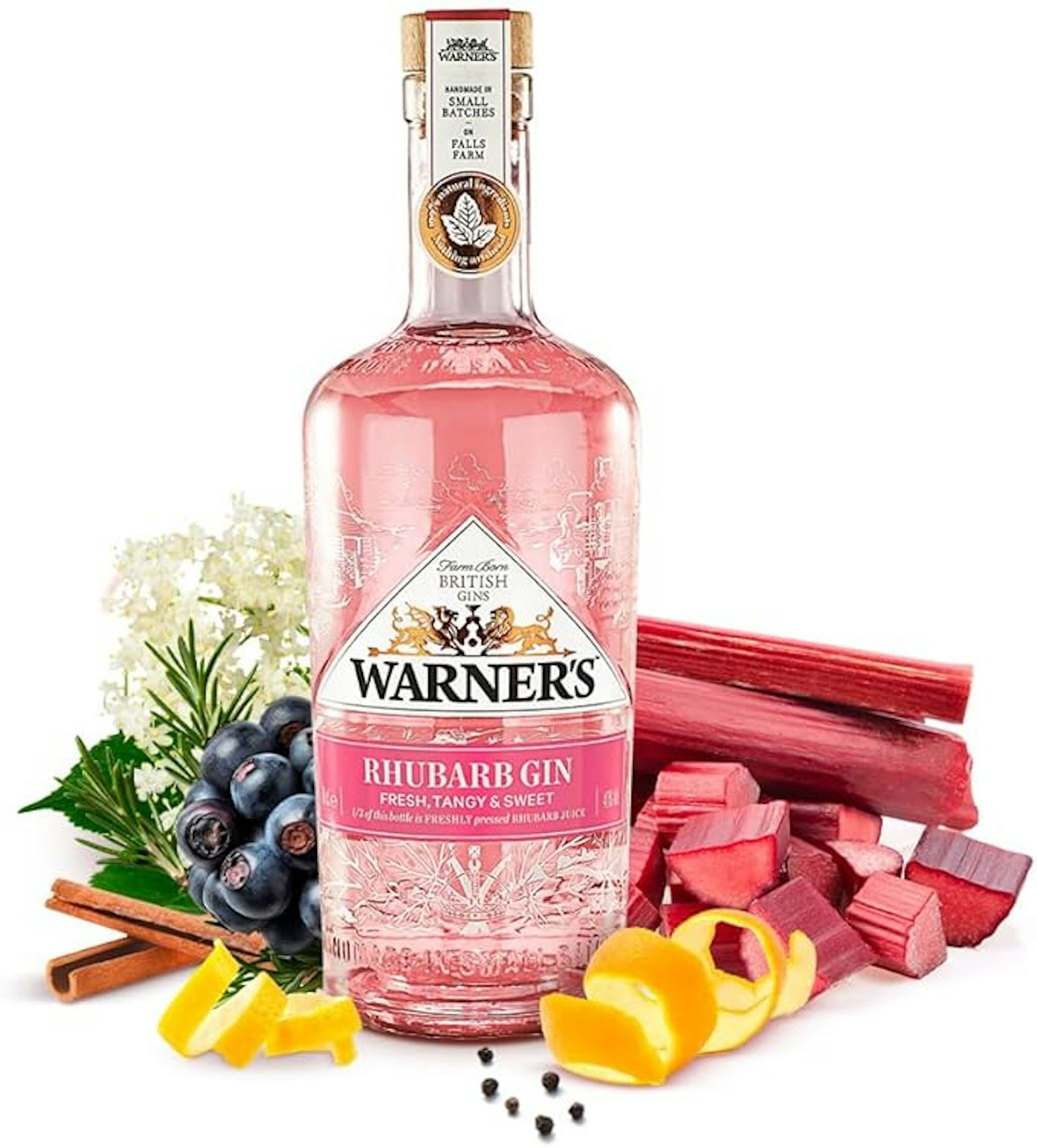 Warner’s Rhubarb Gin 70cl, Premium Fruit Gin