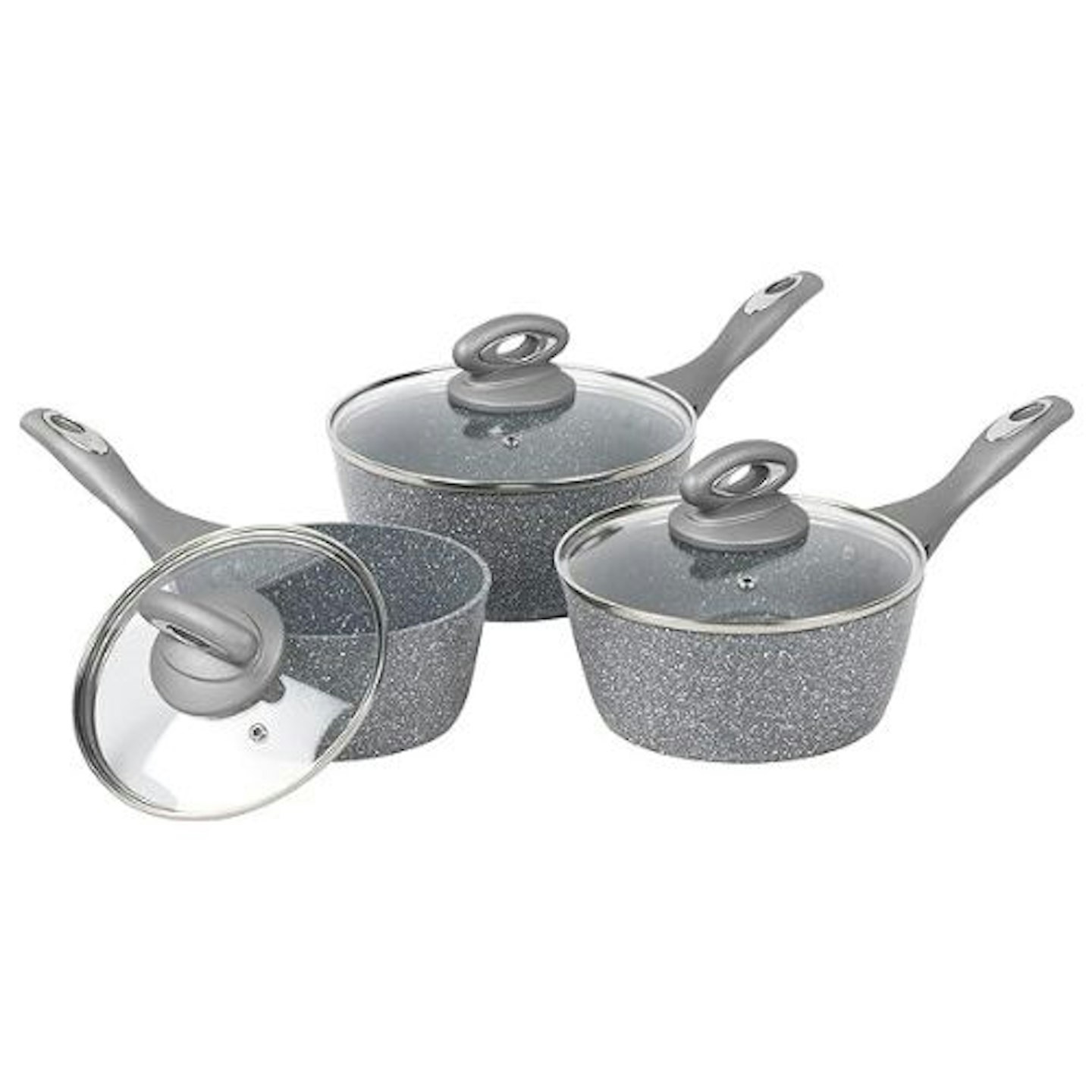 Salter Marblestone 3 Piece Saucepan Set