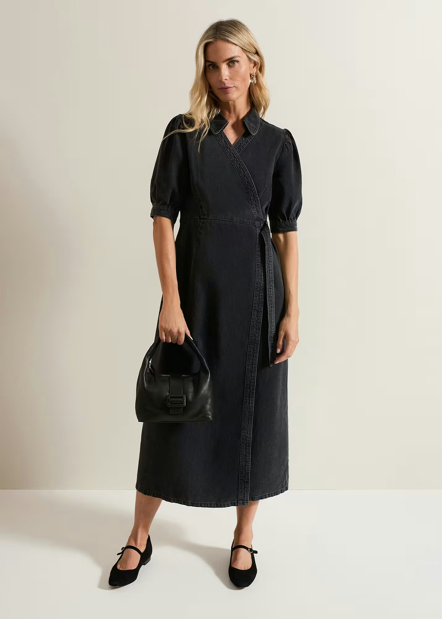 Phase Eight Grey Senita Denim Wrap Dress