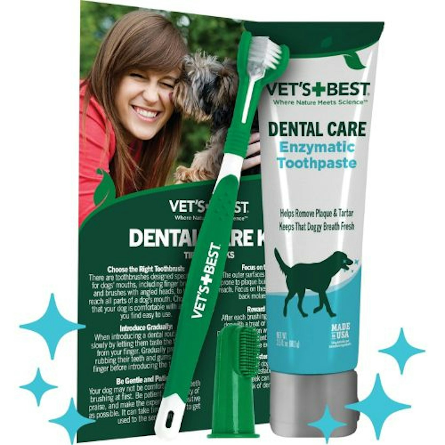 Vet's Best Dental Gel Toothpaste and Toothbrush Kit