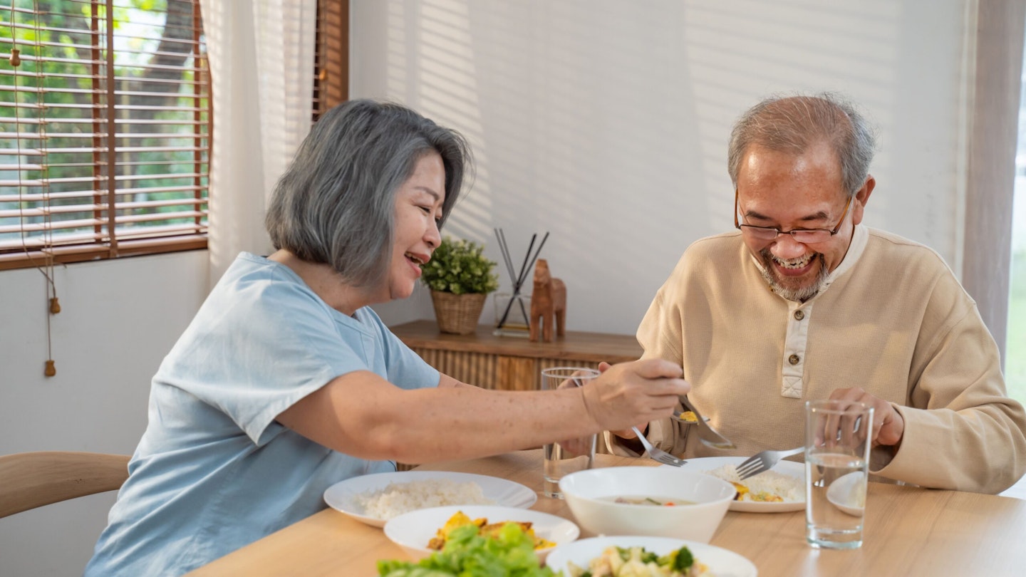 Couple sharing a meal