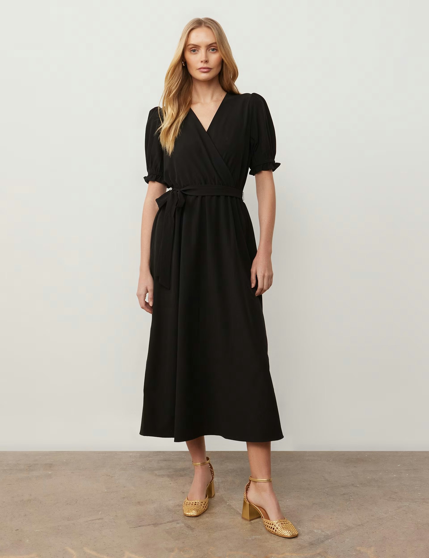 Finery London  V-Neck Midaxi Wrap Dress