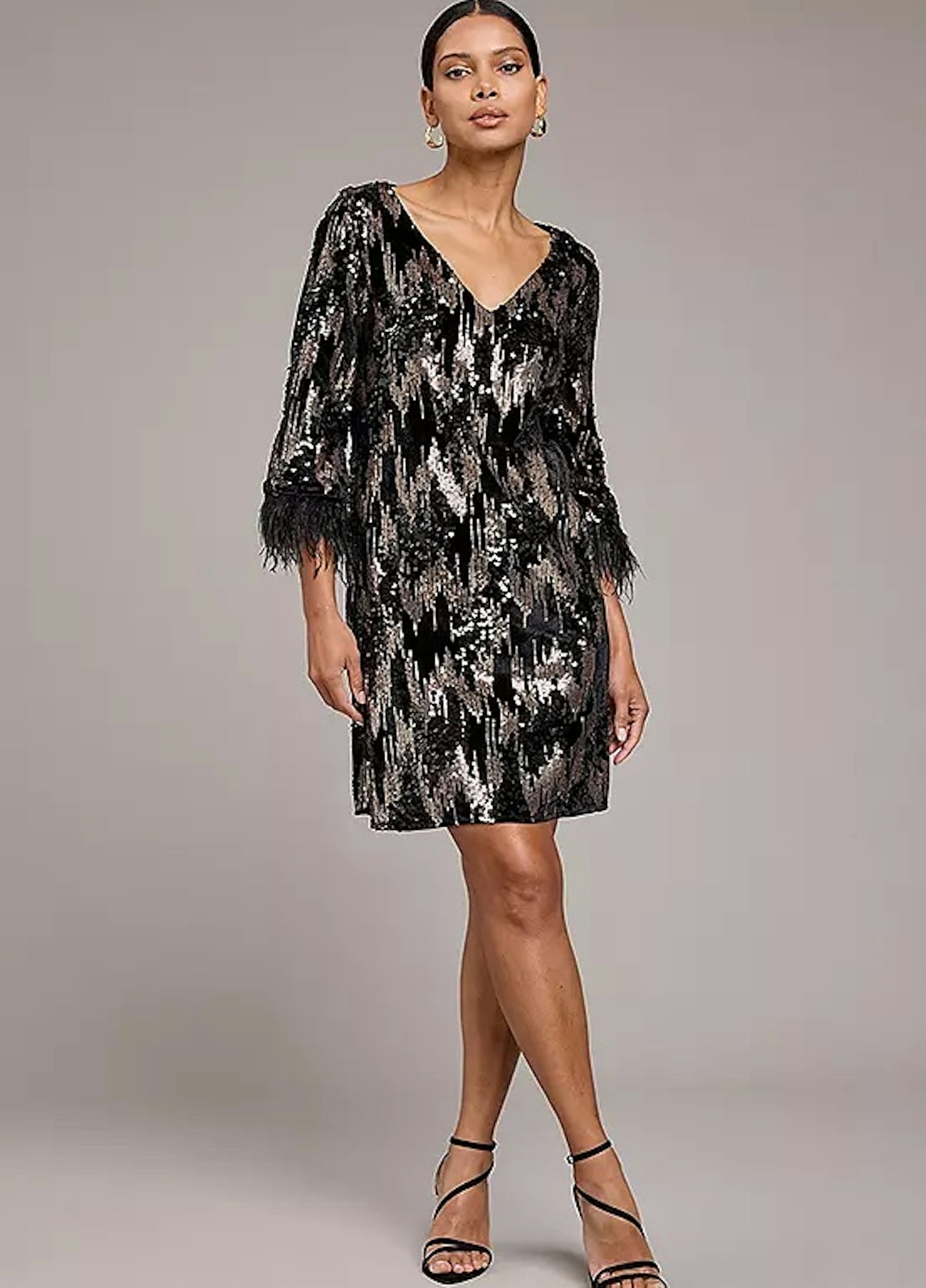 Kaleidoscope Black Sequin Shift Dress