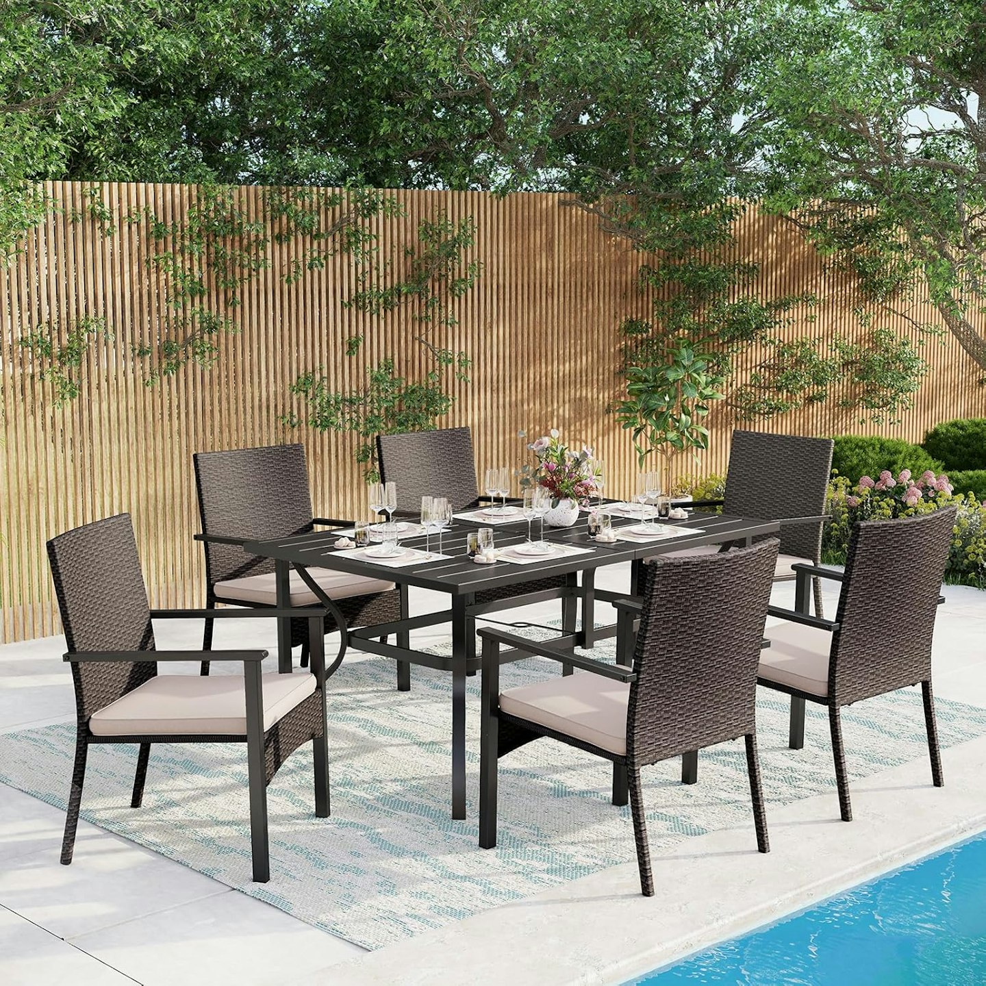 MFSTUDIO 7 Piece Patio Dining Set