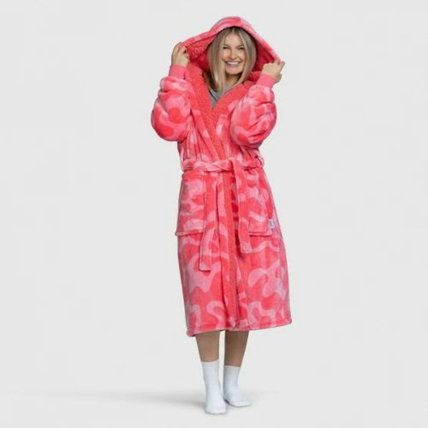 Pink Swirl Sherpa Dressing Gown