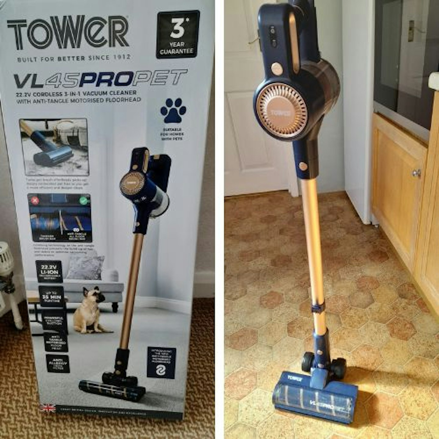 Tower VL45 Pro Pet Anti Tangle Cordless 3-in-1 Pole Vacuum