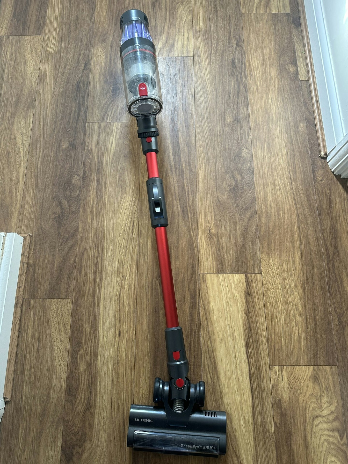 photo of the Ultenic’s U16 Flex Cordless Vacuum Cleaner on a hard wood floor