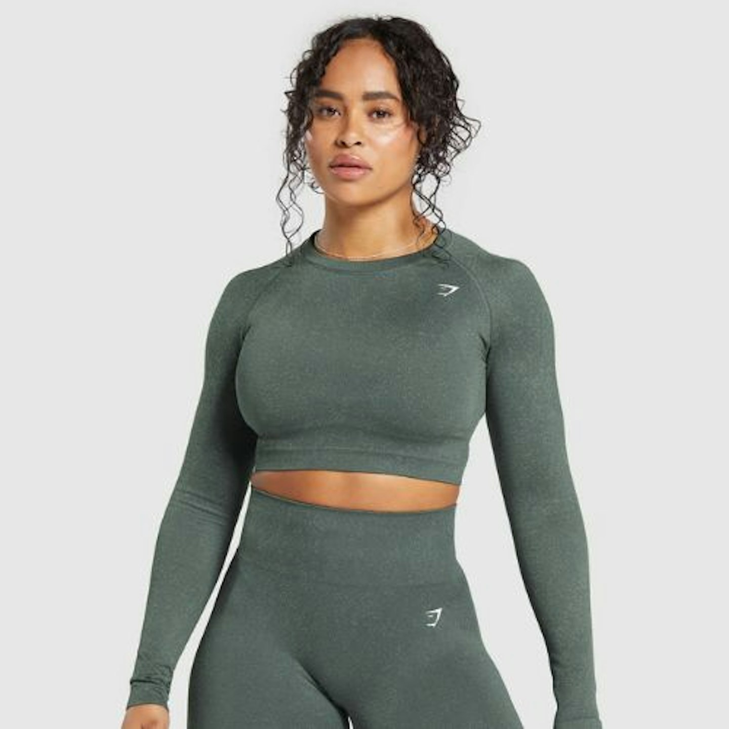 Adapt Fleck Seamless Long Sleeve Crop Top