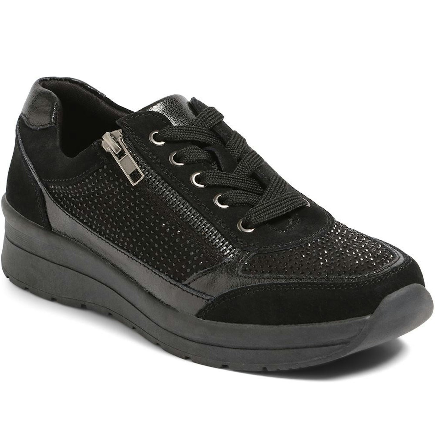 Pavers Lace-Up Leather Trainers