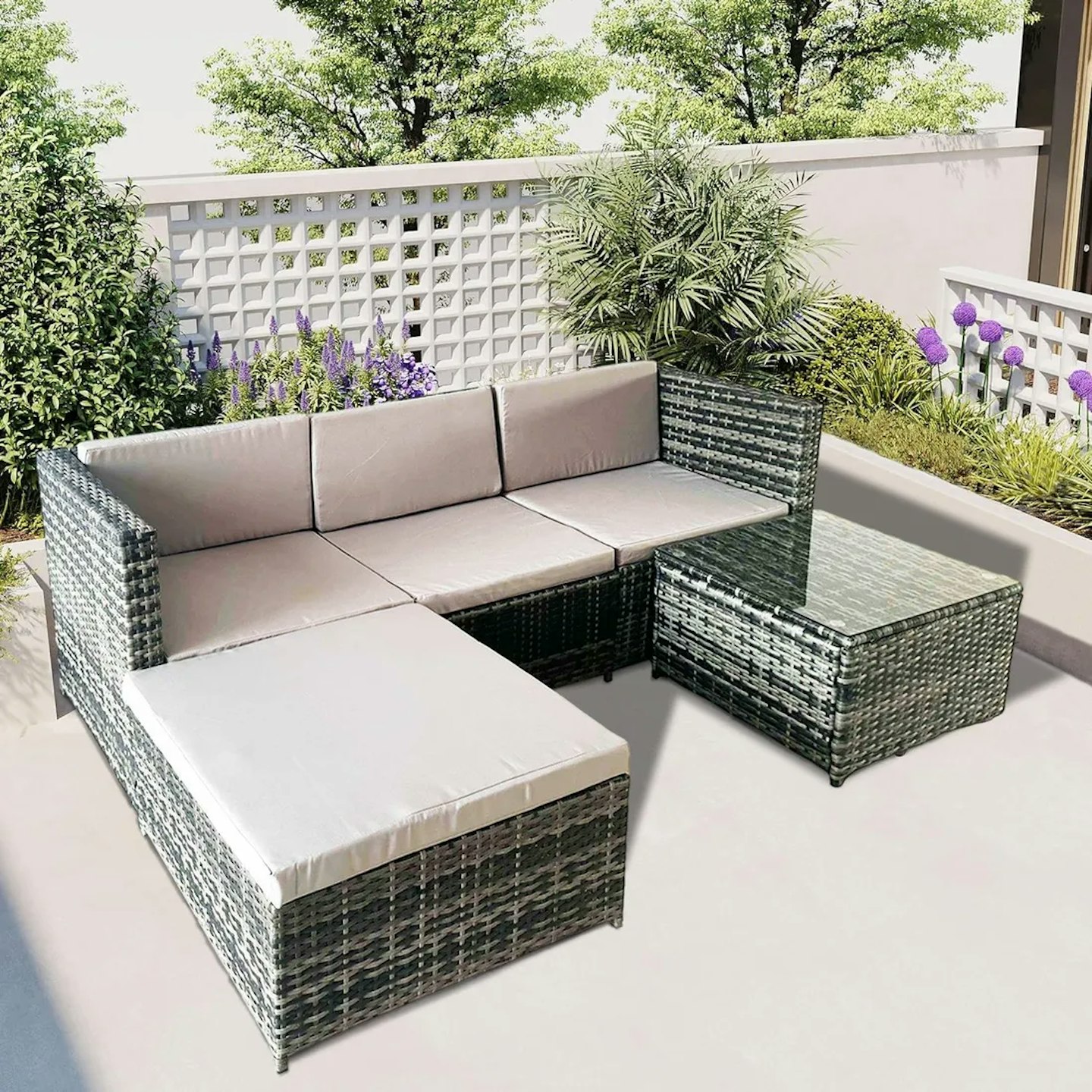 Alivio 4 Piece Rattan Garden Corner Sofa Set