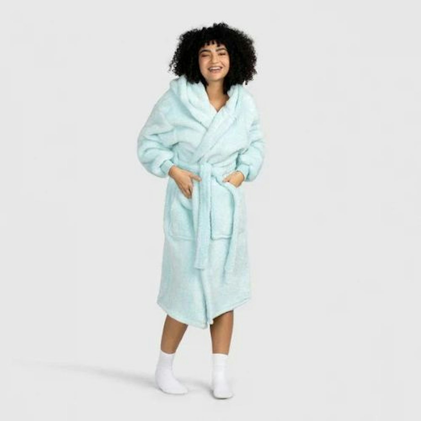 the oodie Blue Fluffy Dressing Gown