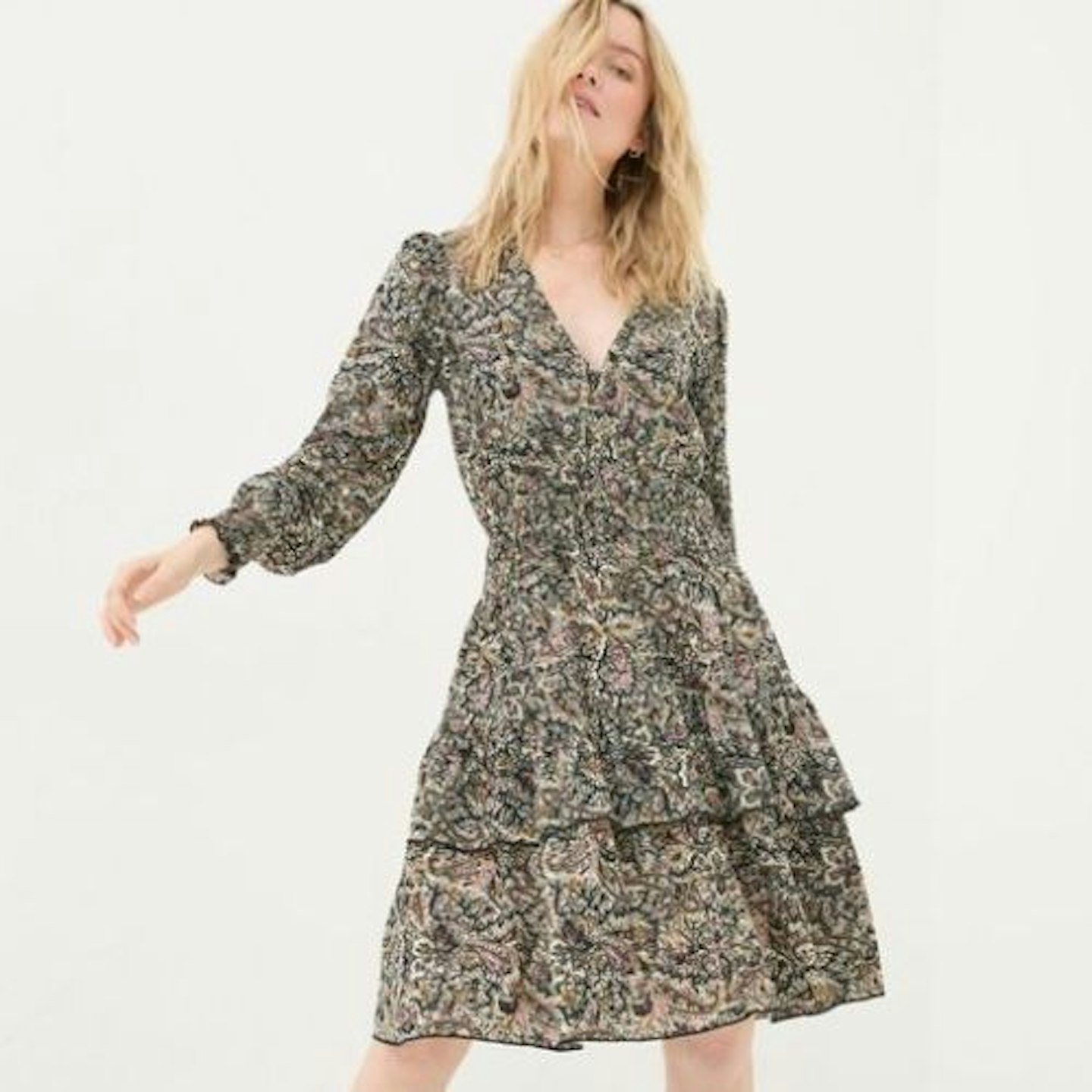 Amba Cream Wild Paisley Jersey Dress